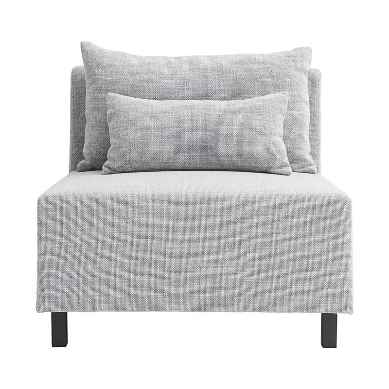 HOUSE DOCTOR sofa modul - lysegrå stof m. sorte ben, midterdel (85x85) Billede af HOUSE DOCTOR sofa modul - lysegrå stof m. sorte ben, midterdel (85x85)