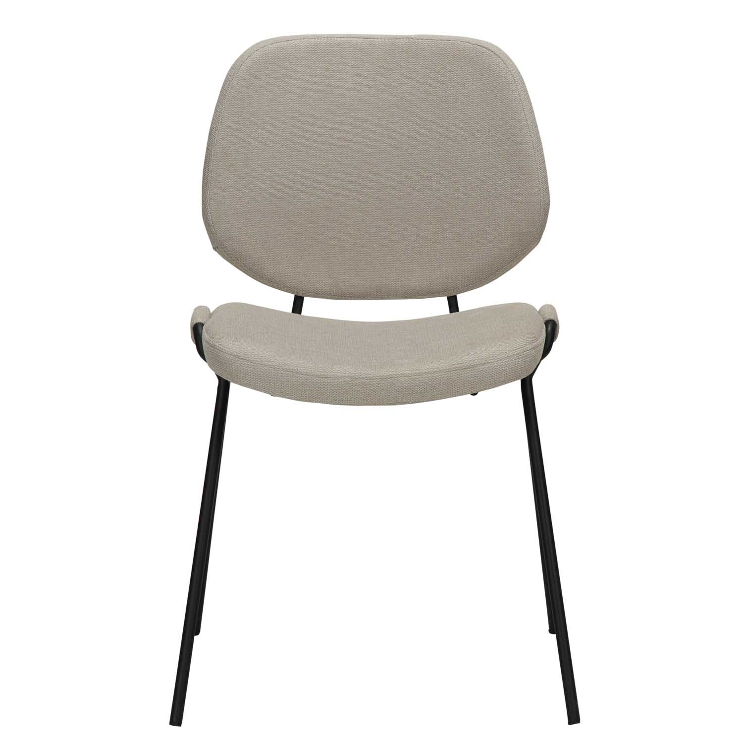 Dan-Form Yeet Spisebordsstol - Sand Stof Og Sort Stål